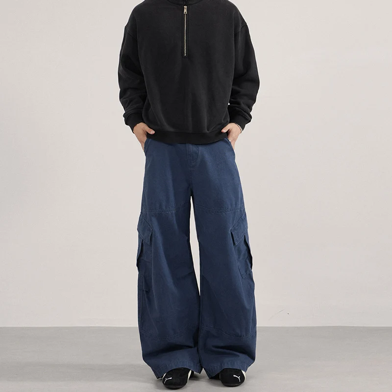 Herren Baggy-Cargohose im Utility-Stil mit tiefem Bund und extra weitem Bein Nord Taschen