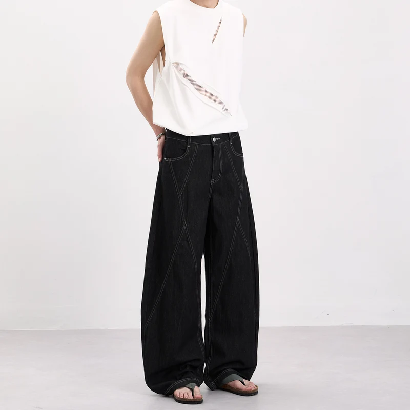 Herren Ärmelloses Oversize-Tanktop mit Mesh‑Einsätzen und asymmetrischem Schnitt Nord Taschen