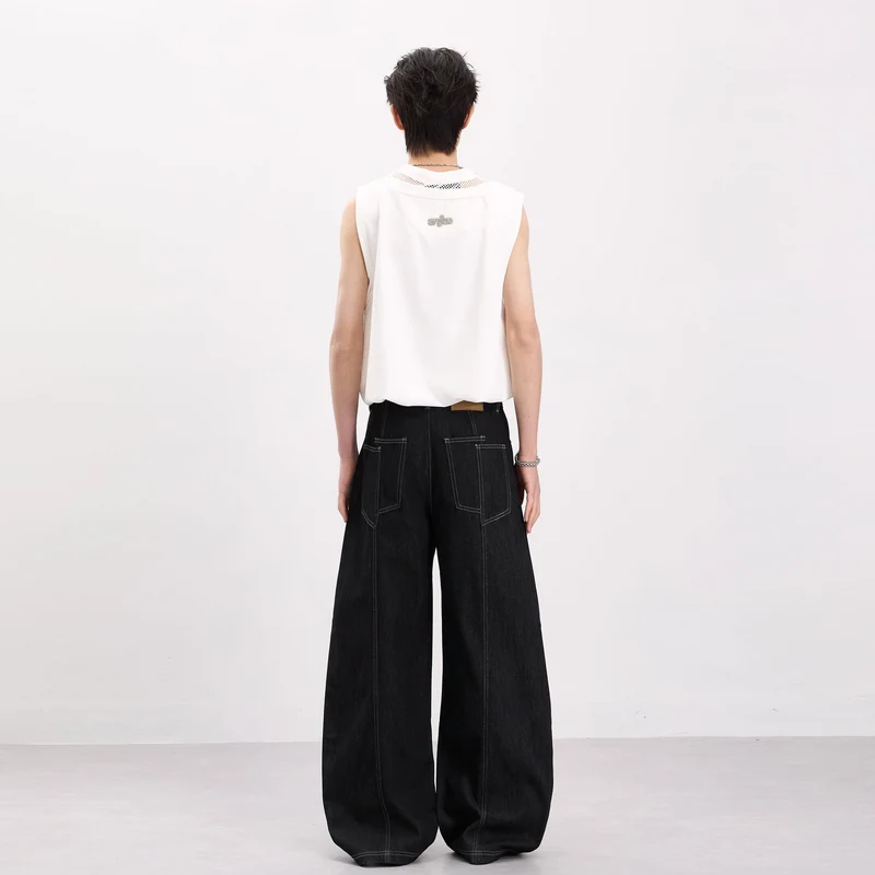 Herren Ärmelloses Oversize-Tanktop mit Mesh‑Einsätzen und asymmetrischem Schnitt Nord Taschen