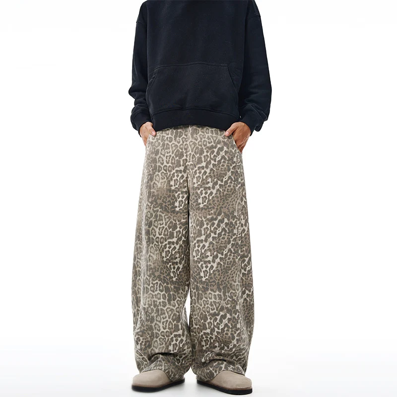 Damen Weite Leoparden-Print Palazzohose aus fließendem Viskose-Mix Nord Taschen