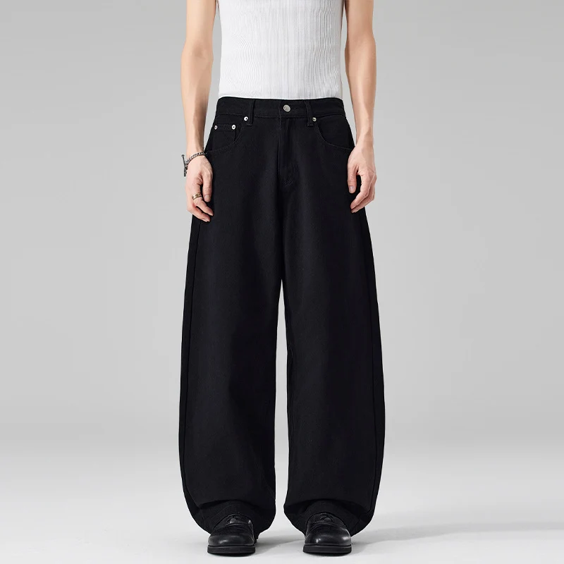 Damen Weite High‑Waist Baumwoll-Twill Baggy‑Hose mit tiefem Schritt Nord Taschen