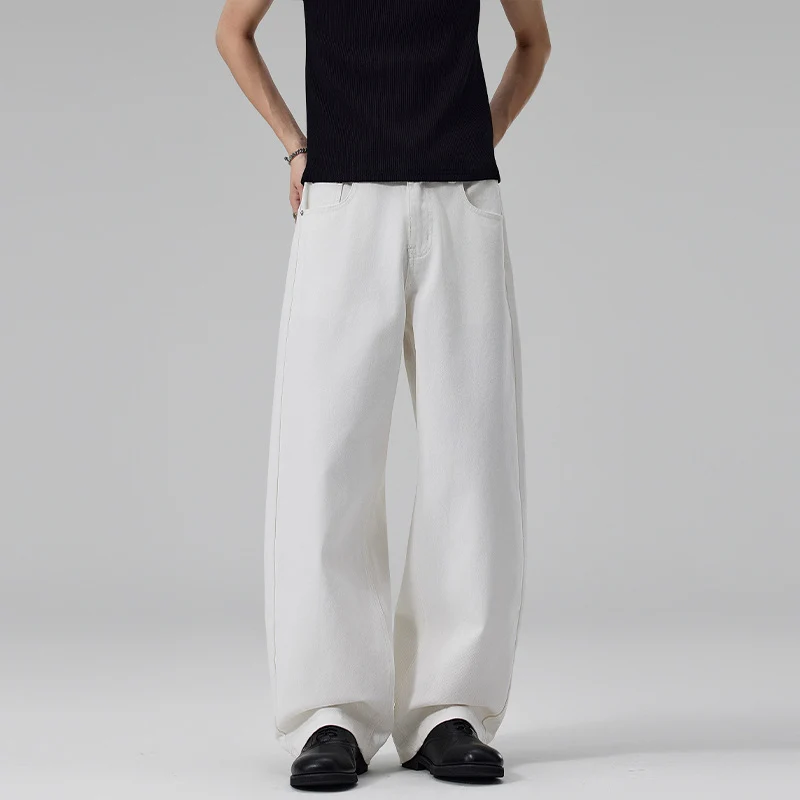 Damen Weite High‑Waist Baumwoll-Twill Baggy‑Hose mit tiefem Schritt Nord Taschen