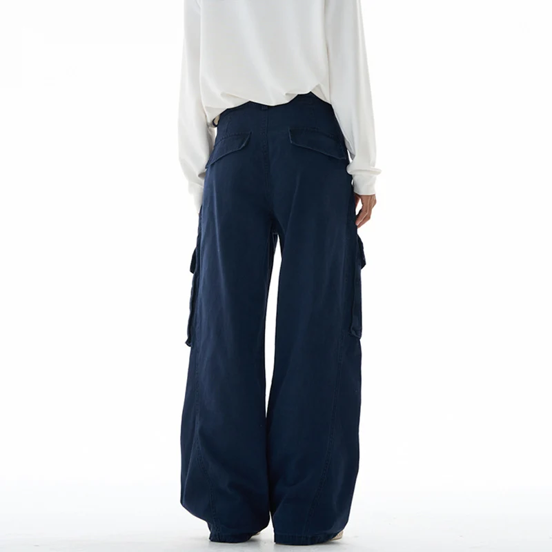 Damen weite Cargohose mit tiefem Schritt und aufgesetzten Taschen Nord Taschen