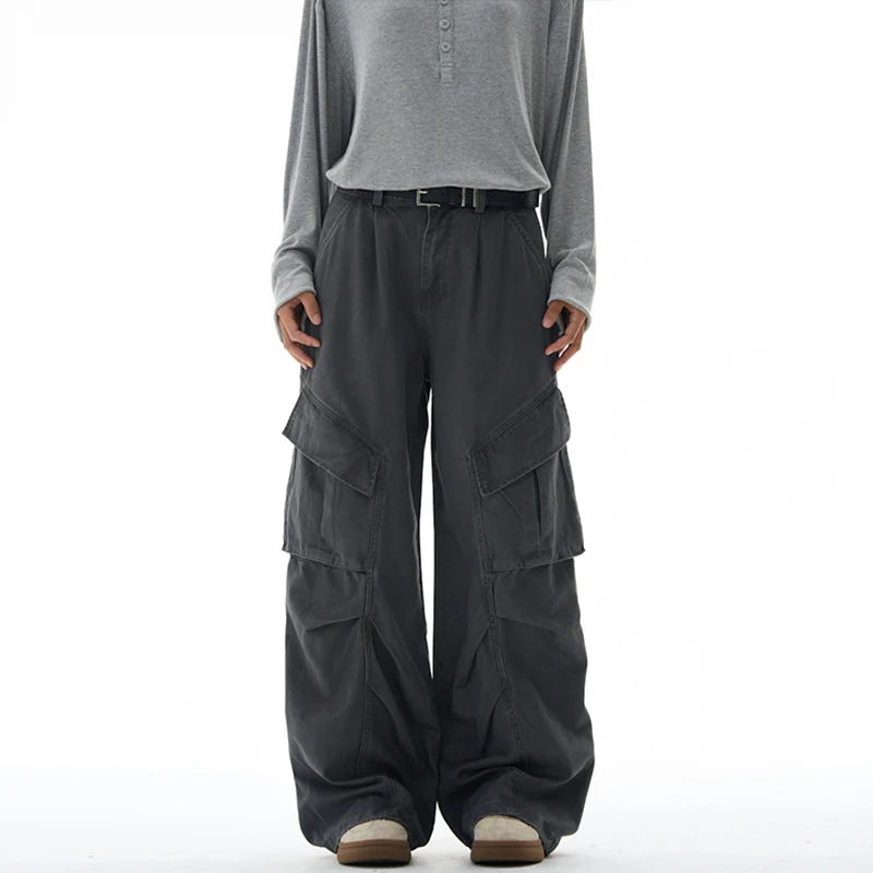 Damen weite Cargohose mit tiefem Schritt und aufgesetzten Taschen Nord Taschen