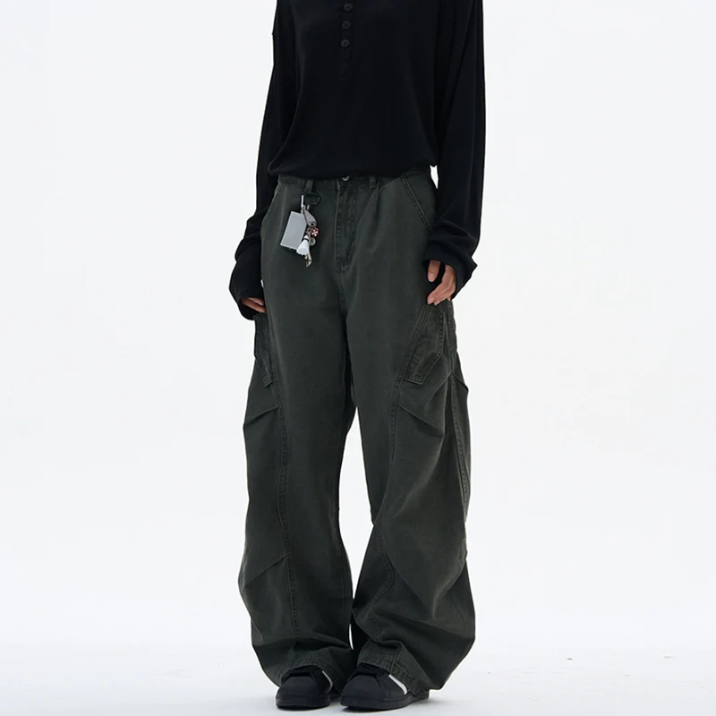 Damen weite Cargo-Hose im Baggy-Stil mit Utility-Taschen Nord Taschen