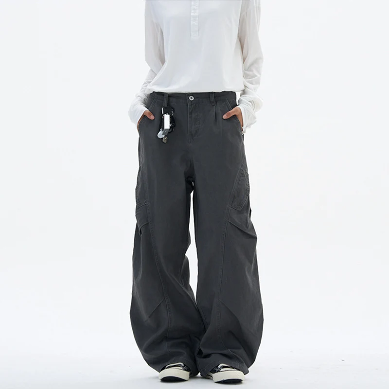 Damen weite Cargo-Hose im Baggy-Stil mit Utility-Taschen Nord Taschen