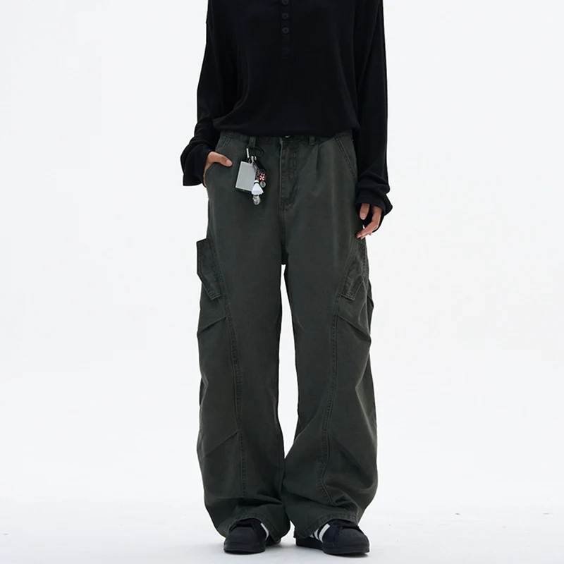 Damen weite Cargo-Hose im Baggy-Stil mit Utility-Taschen Nord Taschen