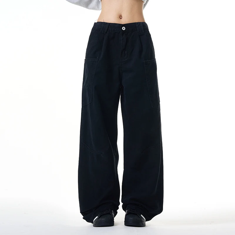 Damen Weit geschnittene Workwear-Hose im Baggy‑Stil mit großen aufgesetzten Fronttaschen Nord Taschen