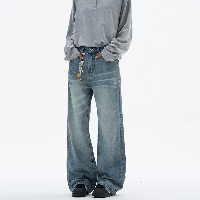 Damen Superweite Baggy-Jeans mit Schlüsselanhänger-Chain und bodenlanger Palazzo-Silhouette Nord Taschen