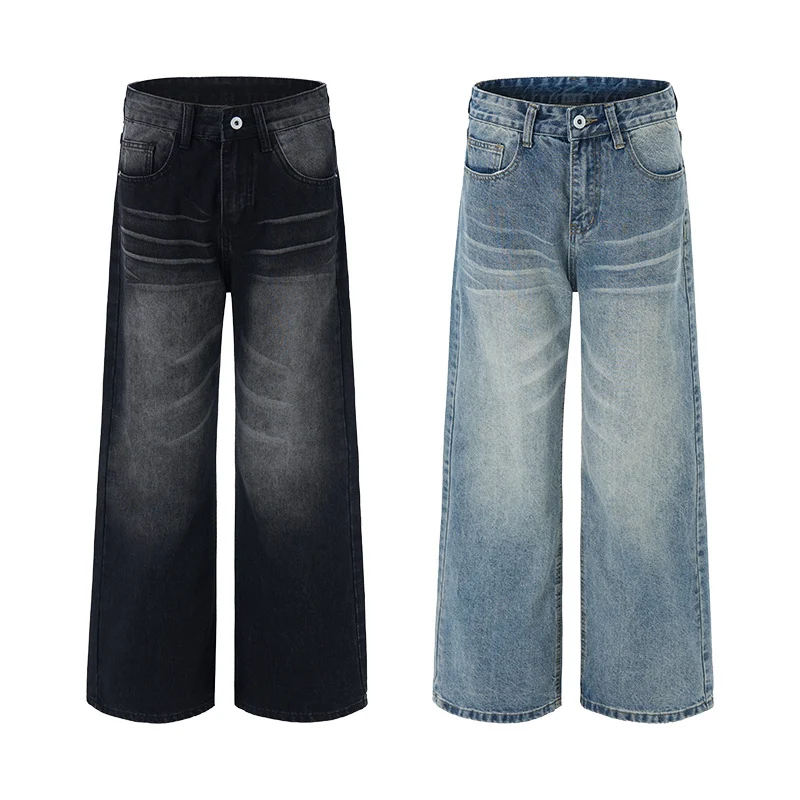 Damen Superweite Baggy-Jeans mit Schlüsselanhänger-Chain und bodenlanger Palazzo-Silhouette Nord Taschen