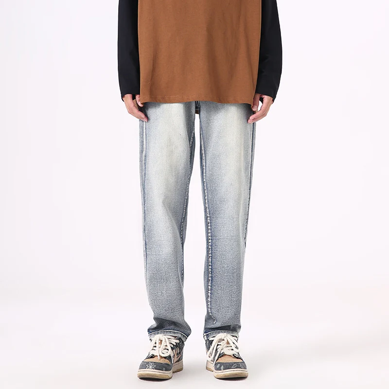 Damen Hochtaillierte Straight-Fit Jeans mit Stonewashed-Finish Nord Taschen