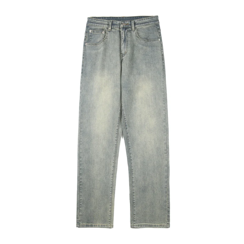 Damen Hochtaillierte Straight-Fit Jeans mit Stonewashed-Finish Nord Taschen