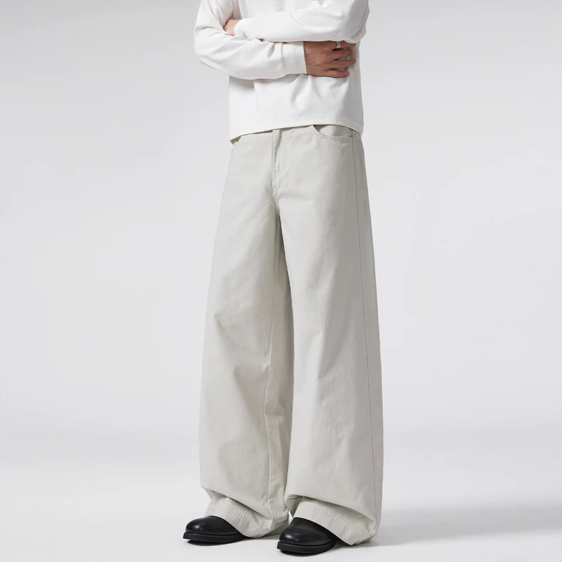 Damen Hochgeschnittene Extraweite Palazzo-Hose aus Baumwoll‑Twill mit bodenlanger Silhouette Nord Taschen