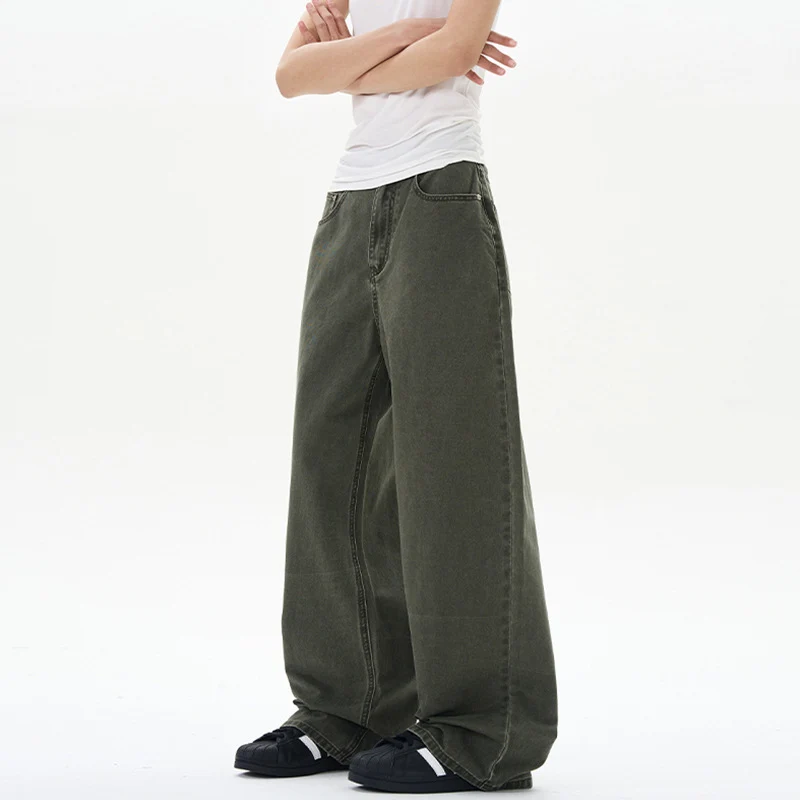Damen Hochgeschnittene Baumwoll-Jeans mit extra weitem Bein Nord Taschen