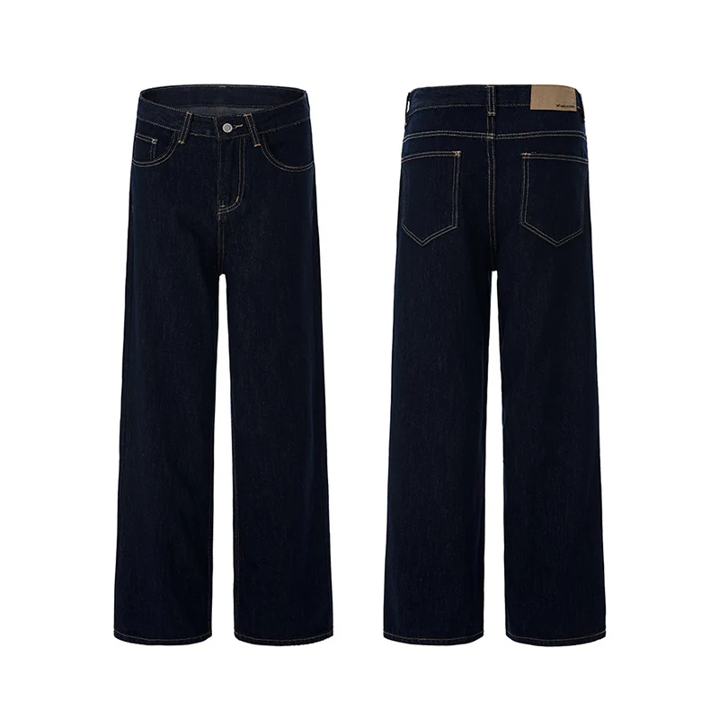 Damen Fließende Oversize-Denim-Palazzohose mit hohem Bund und langen Saumfalten Nord Taschen