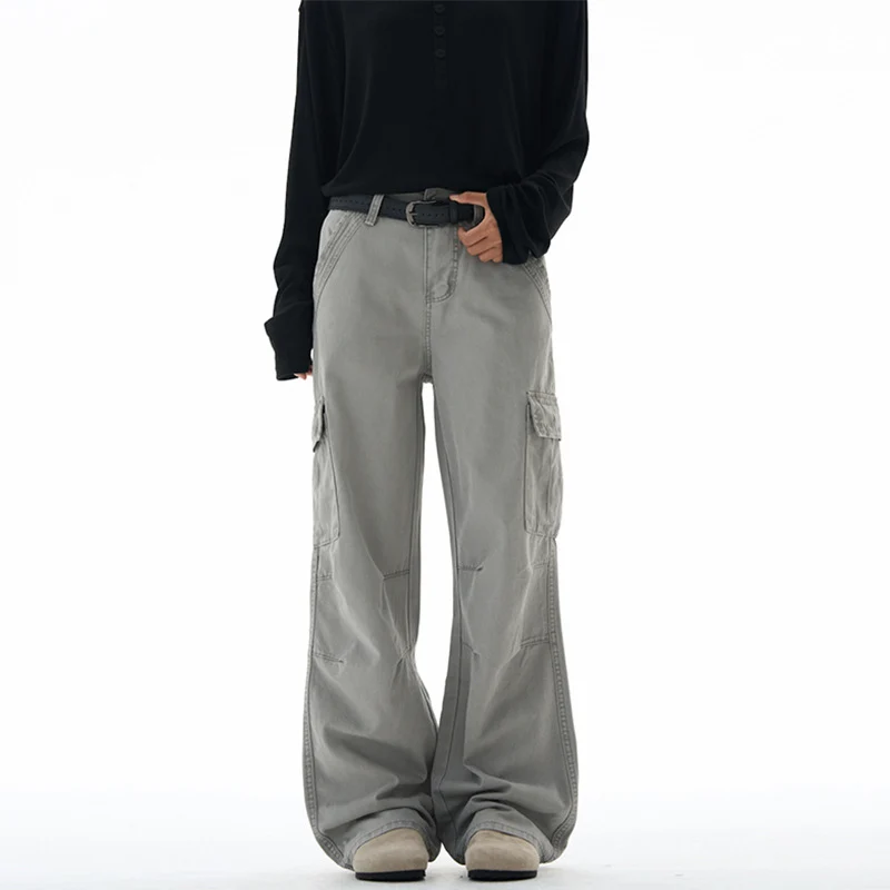 Damen Extraweite utilitaristische Cargohose mit tiefem Schritt und abnehmbarem Schlüsselanhänger Nord Taschen