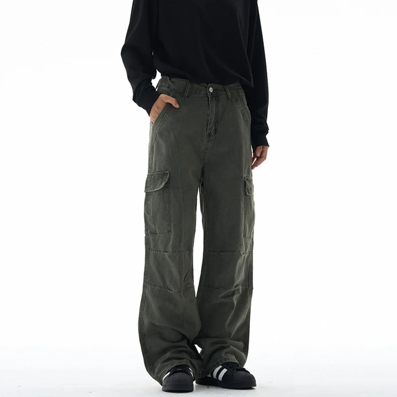 Damen Extraweite utilitaristische Cargohose mit tiefem Schritt und abnehmbarem Schlüsselanhänger Nord Taschen