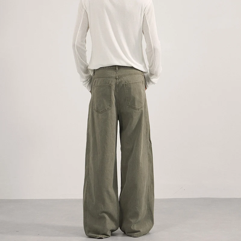 Damen Extraweite Twill‑Palazzohose mit tiefem Schritt und dekorativen Nahtpaneelen Nord Taschen