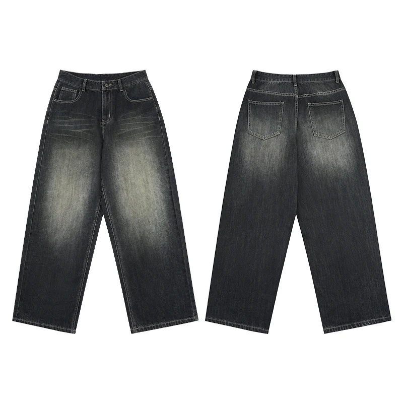 Damen Extraweite Low‑Rise Baggy-Jeans im Vintage-Waschung Nord Taschen