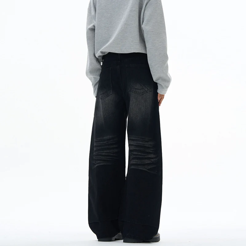Damen extraweite hochgeschnittene Baggy-Jeans mit tiefem Schritt und Vintage‑Waschung Nord Taschen