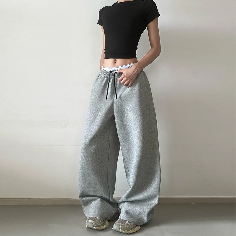 Damen Extraweite High‑Waist Sweathose aus Baumwollmix mit Tunnelzug Nord Taschen