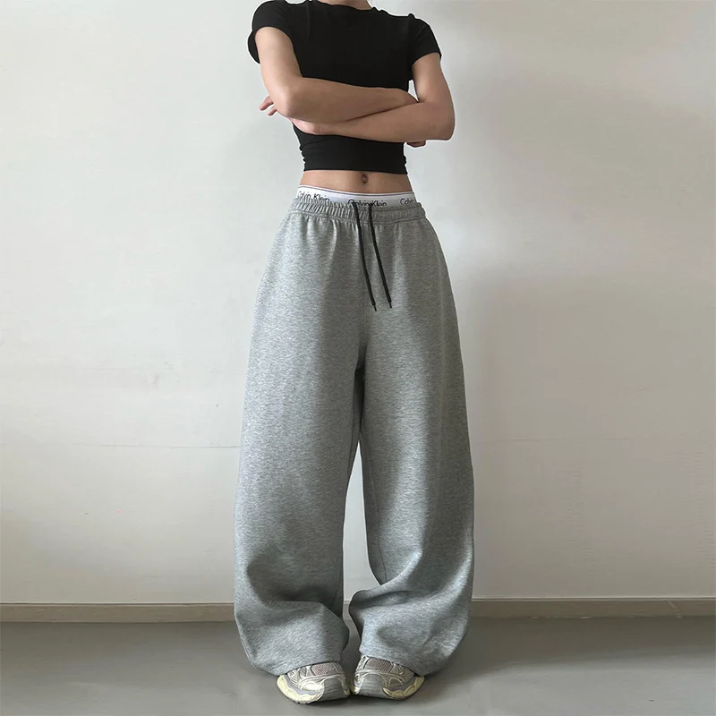 Damen Extraweite High‑Waist Sweathose aus Baumwollmix mit Tunnelzug Nord Taschen