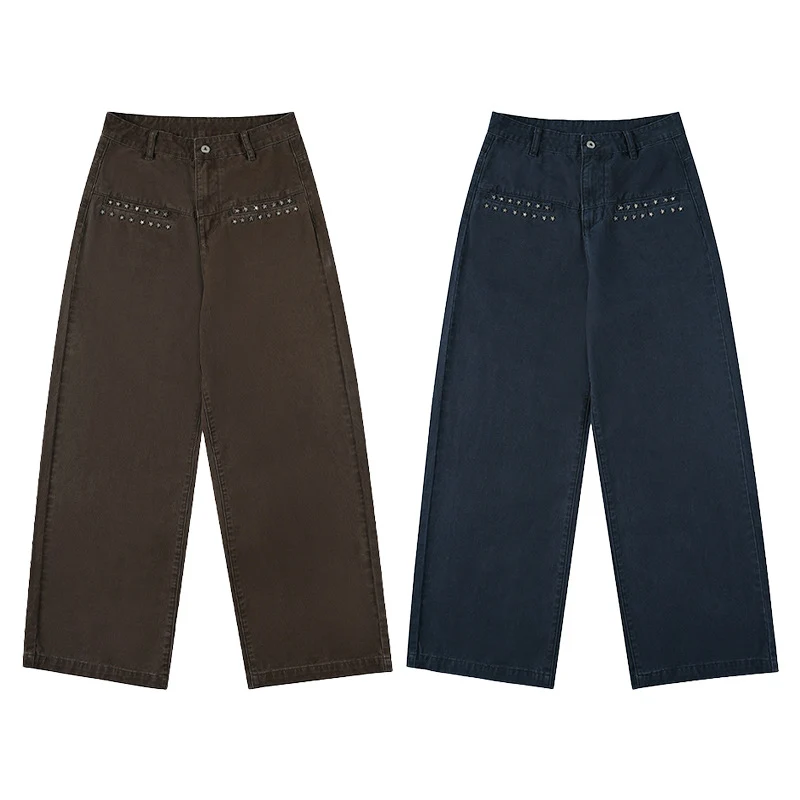 Damen Extraweite Baggy-Hose mit Nietverzierung und Utility-Details Nord Taschen
