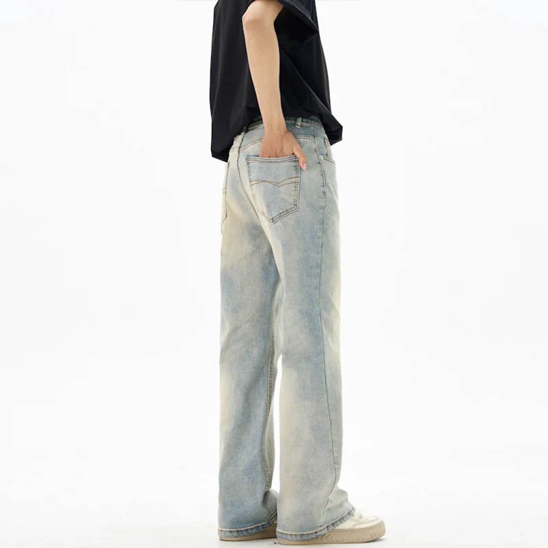 Damen Bodenlange Flared-Denim-Jeans mit extra weitem Bein und niedriger Bundlinie Nord Taschen