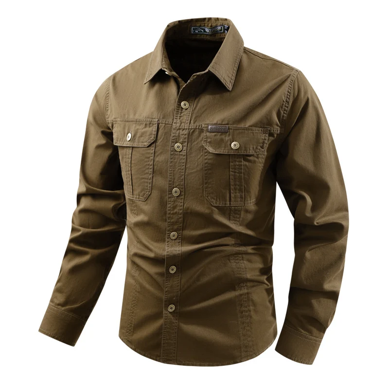 Herren Field-Hemdjacke aus Baumwoll-Twill mit verstärkten Nähten und doppelten Brusttaschen Nord Taschen