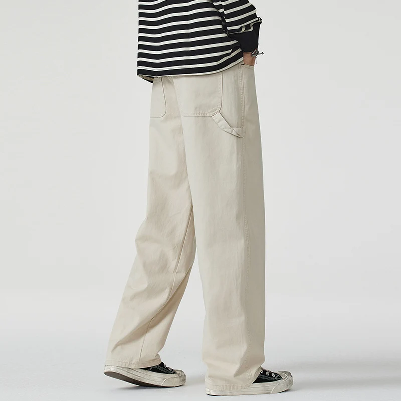 Herren Lockerweite Twill-Cargohose mit aufgesetzten Seitentaschen und geradem Bein Nord Taschen