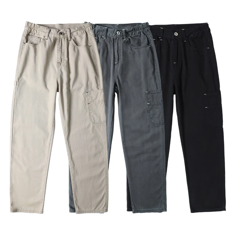 Herren Lockerweite Twill-Cargohose mit aufgesetzten Seitentaschen und geradem Bein Nord Taschen