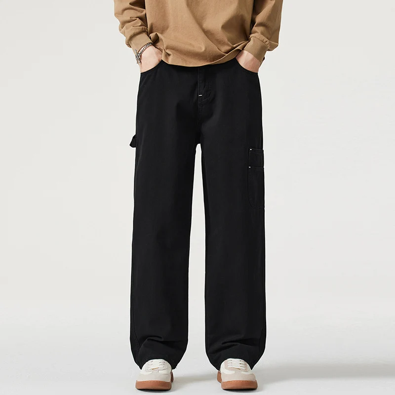 Herren Lockerweite Twill-Cargohose mit aufgesetzten Seitentaschen und geradem Bein Nord Taschen