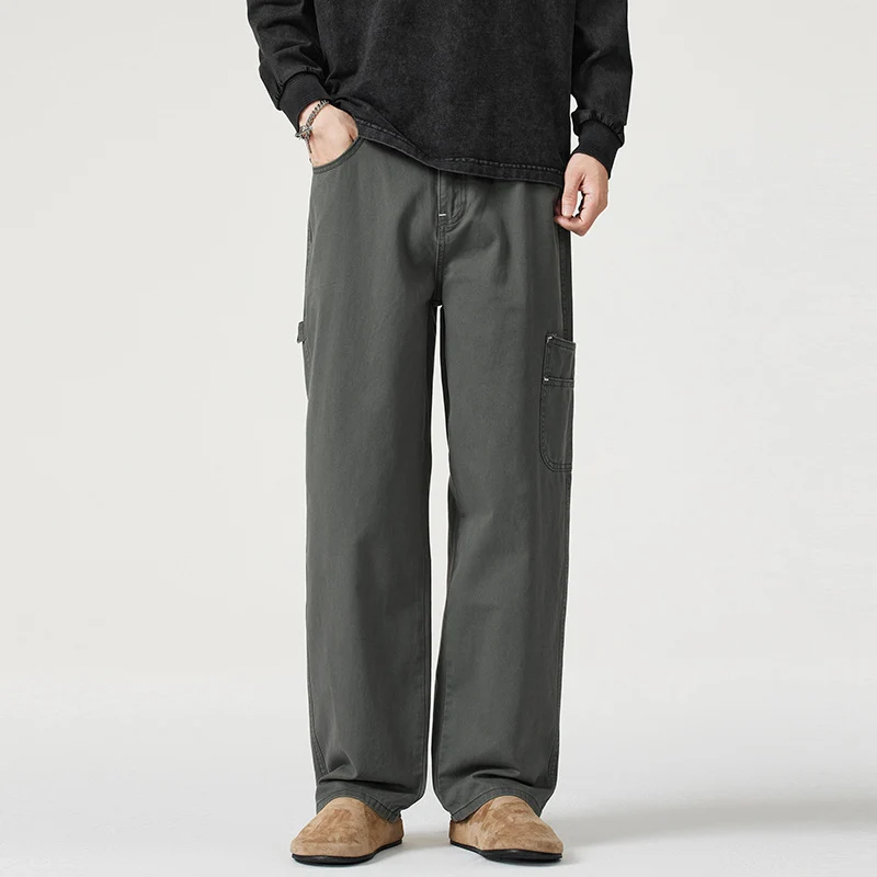 Herren Lockerweite Twill-Cargohose mit aufgesetzten Seitentaschen und geradem Bein Nord Taschen