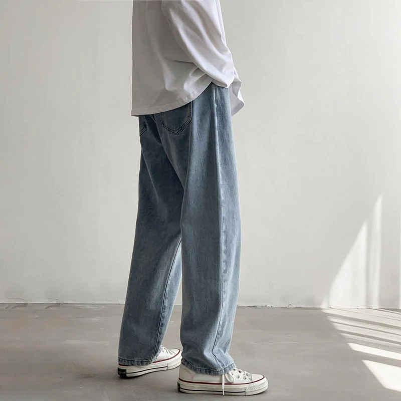 Herren Locker geschnittene Straight-Relax Denim-Hose mit verlängertem Saum Nord Taschen