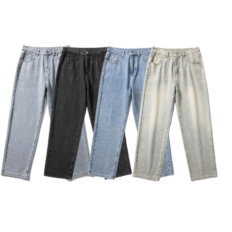 Herren Locker geschnittene Straight-Relax Denim-Hose mit verlängertem Saum Nord Taschen