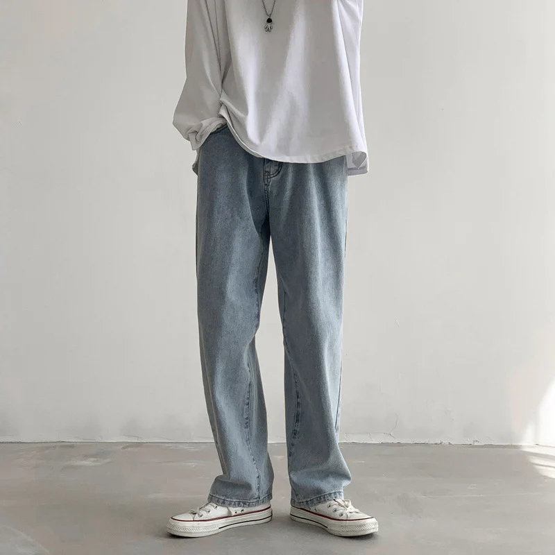Herren Locker geschnittene Straight-Relax Denim-Hose mit verlängertem Saum Nord Taschen