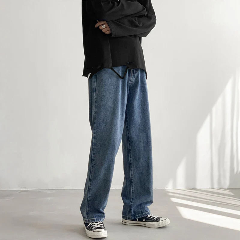 Herren Locker geschnittene Straight-Relax Denim-Hose mit verlängertem Saum Nord Taschen