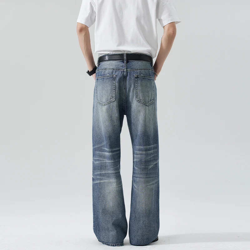 Herren Locker geschnittene Stonewashed-Denim-Jeans mit extra weitem Bein Nord Taschen