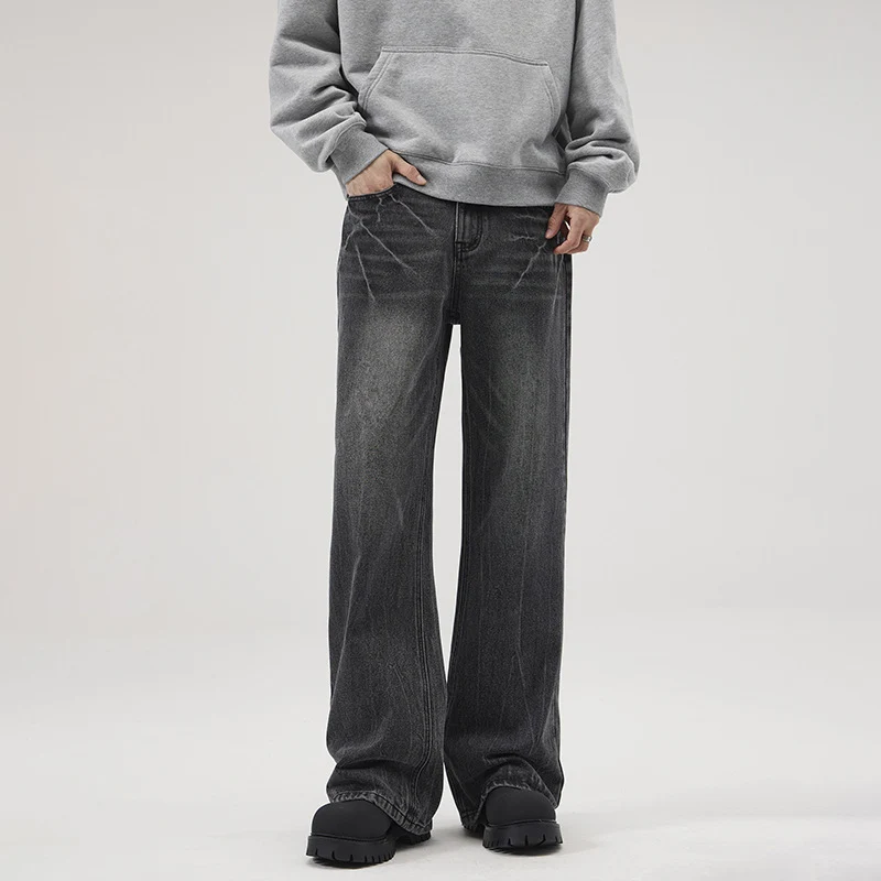 Herren Extraweite Vintage-Baggy-Jeans mit tiefem Schritt und weitem Saum Nord Taschen