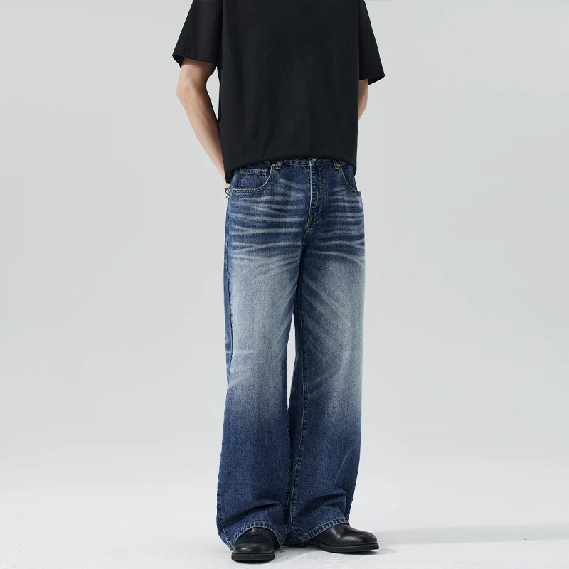 Herren Extraweite Stonewashed-Denim-Jeans mit starkem Fade-Effekt Nord Taschen