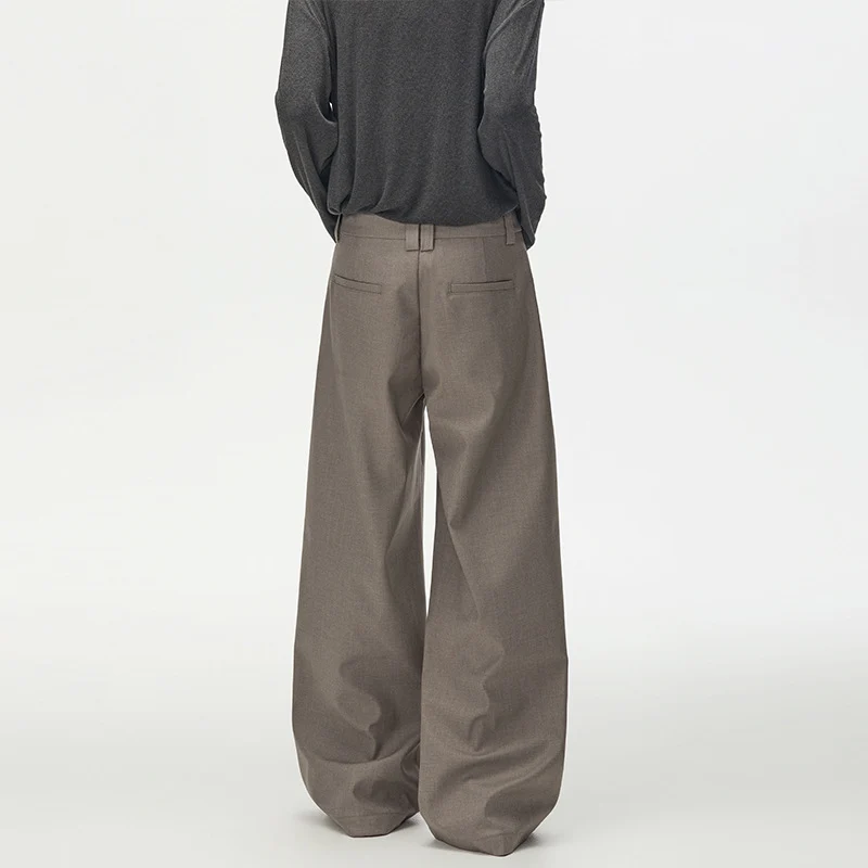 Herren Extraweite hochgeschnittene Bundfalten-Hose mit weitem Schlag Nord Taschen