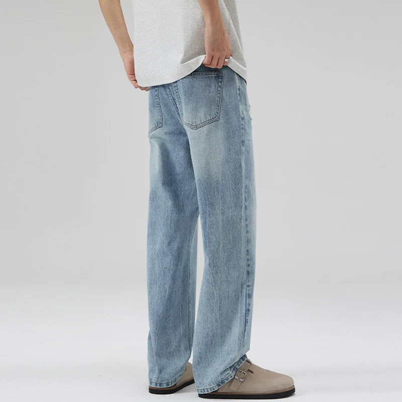 Herren Extraweite Denimhose mit entspanntem Schnitt und bodenlangem Saum Nord Taschen