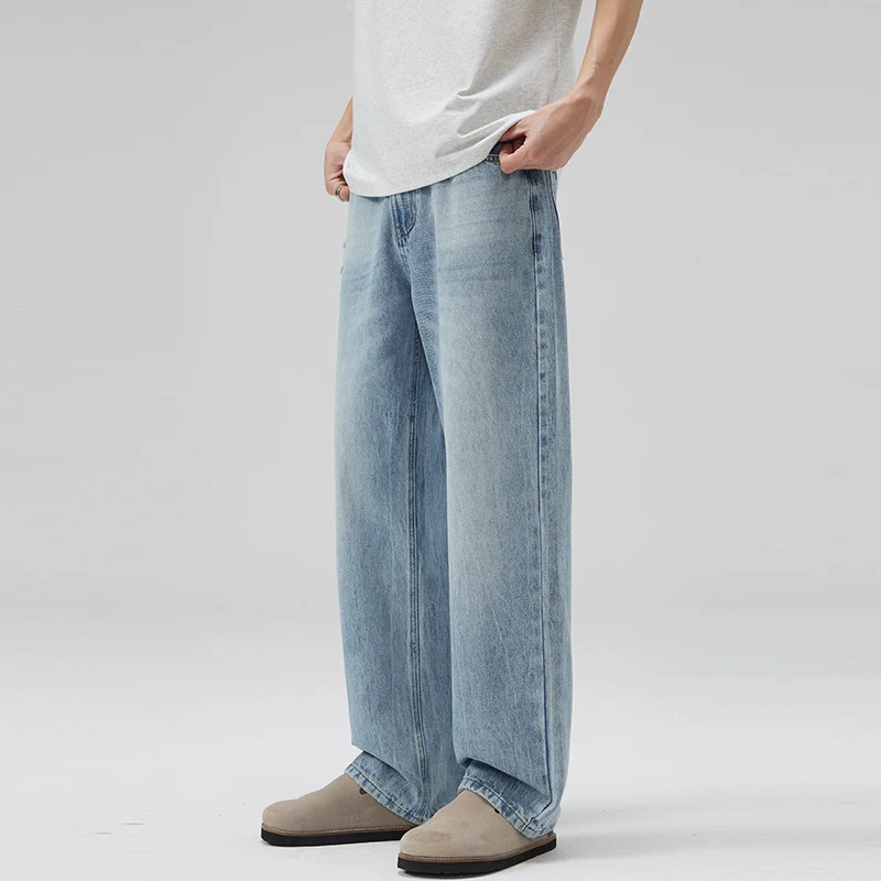 Herren Extraweite Denimhose mit entspanntem Schnitt und bodenlangem Saum Nord Taschen