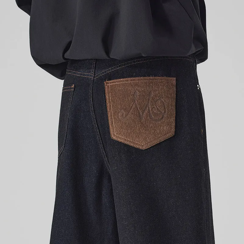 Herren Extraweite Denim-Hose mit hoher Taille und Oversized-Silhouette Nord Taschen