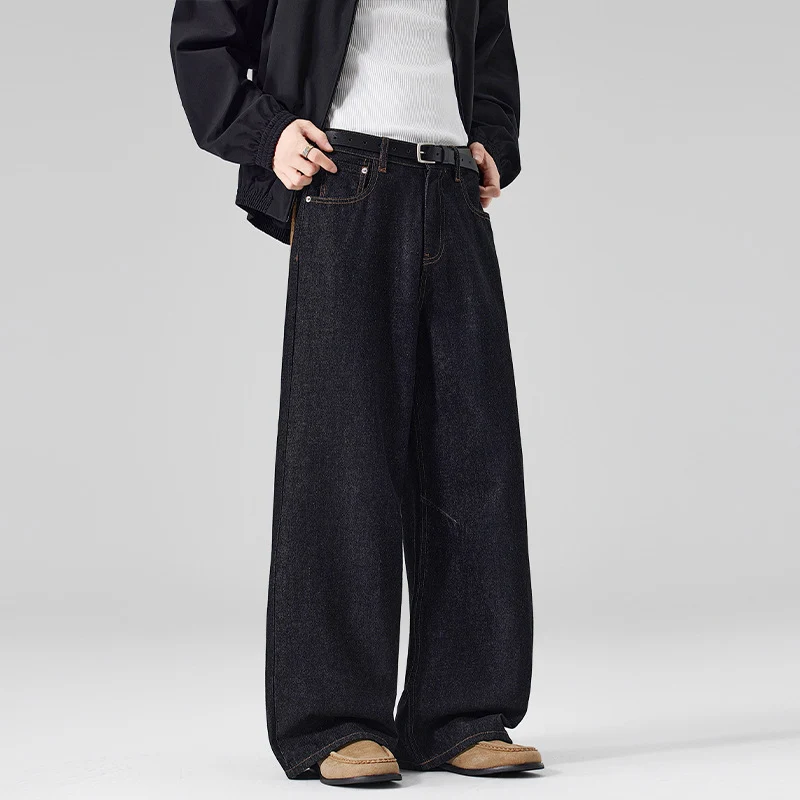 Herren Extraweite Denim-Hose mit hoher Taille und Oversized-Silhouette Nord Taschen