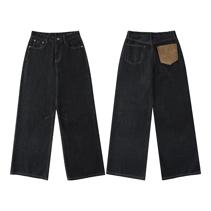 Herren Extraweite Denim-Hose mit hoher Taille und Oversized-Silhouette Nord Taschen
