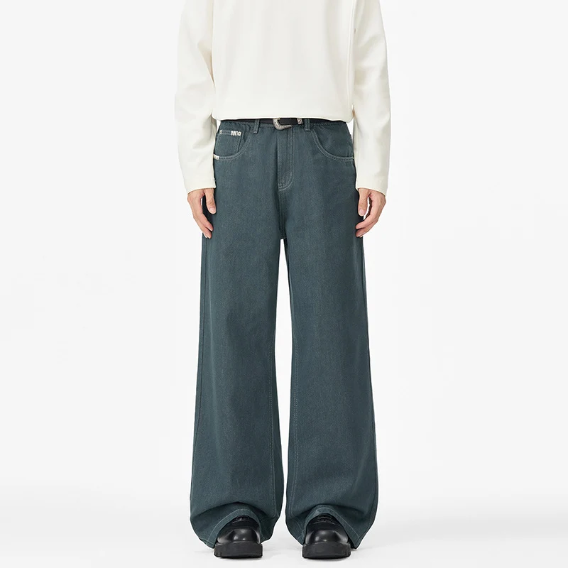 Herren Extraweite Denim-Baggyhose mit verlängertem Saum und tiefem Schritt Nord Taschen
