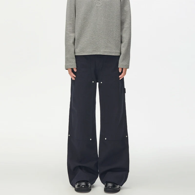 Herren Extraweite Canvas-Utility-Hose mit geteilten Beinen und Druckknopf-Details Nord Taschen