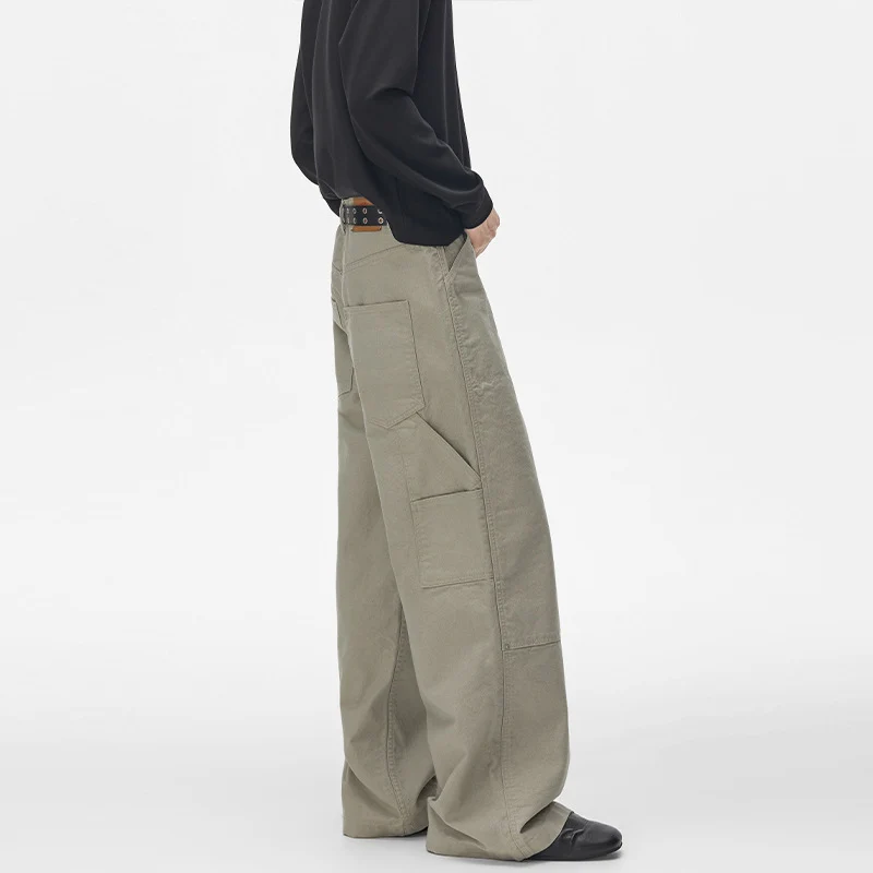 Herren Extraweite Canvas-Utility-Hose mit geteilten Beinen und Druckknopf-Details Nord Taschen