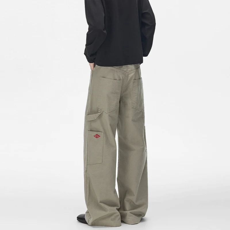 Herren Extraweite Canvas-Utility-Hose mit geteilten Beinen und Druckknopf-Details Nord Taschen